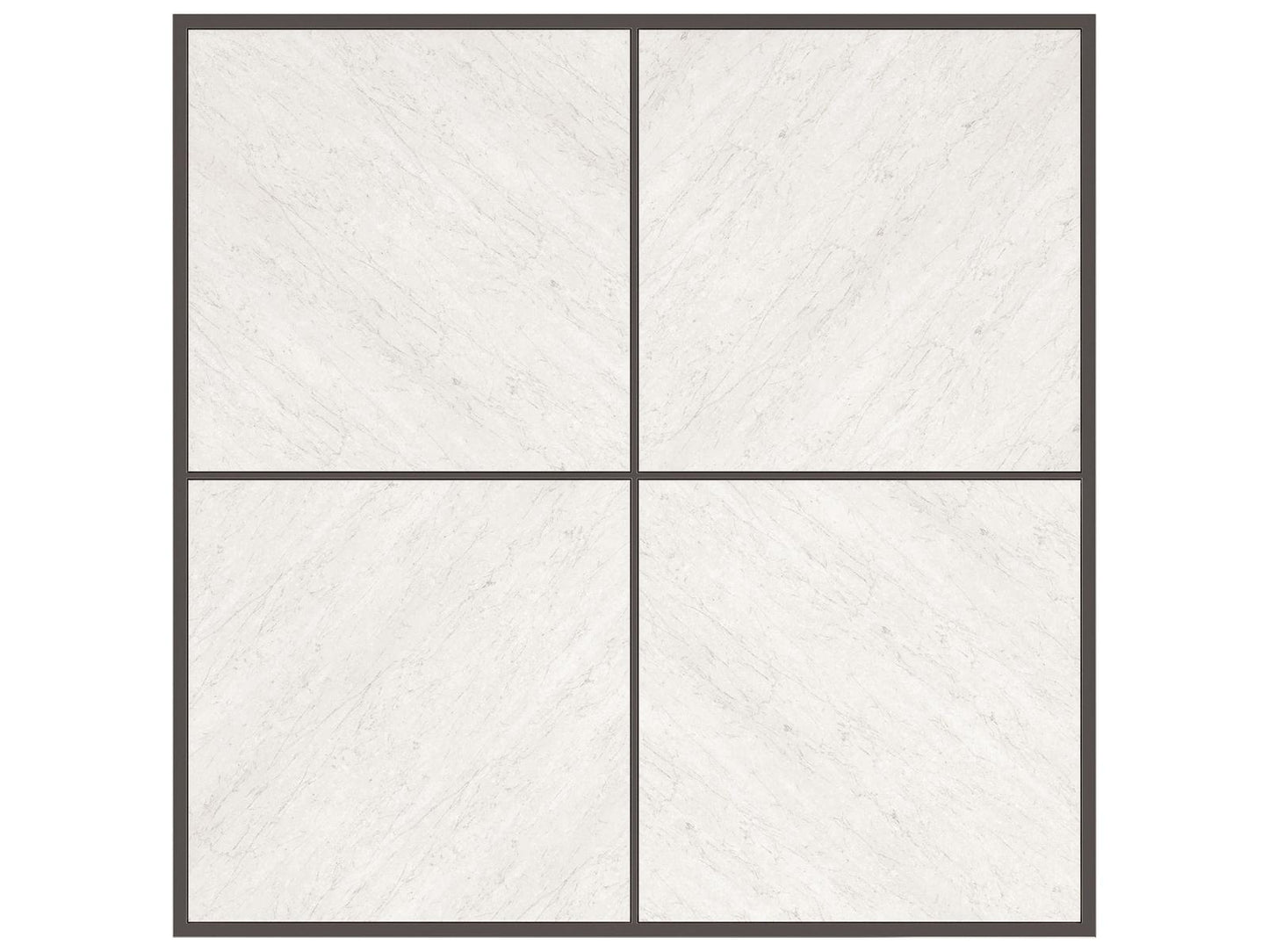 Cartesian Square Coffee Table with Creme Travertine Top