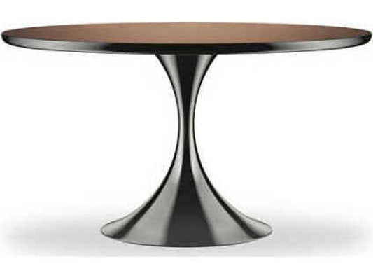 Semper 54-Inch Round Dining Table in Deep Bronze