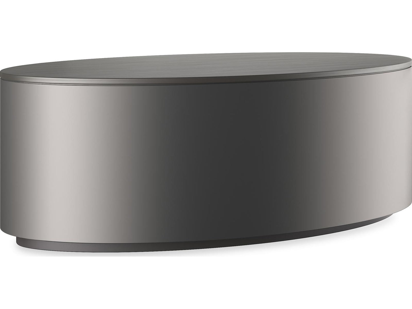 Adele Oval Cocktail Table in Brushed Deep Bronze and Almost Black