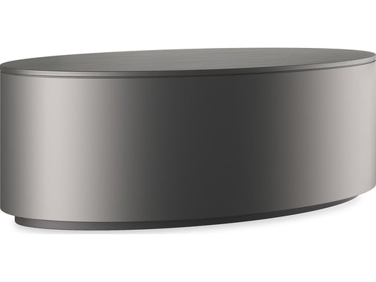 Adele Oval Cocktail Table in Brushed Deep Bronze and Almost Black