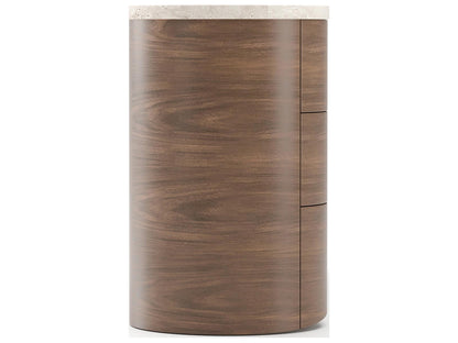 Fleur 6-Drawer Dresser in Porcini with Travertine Top and Gold Hardware