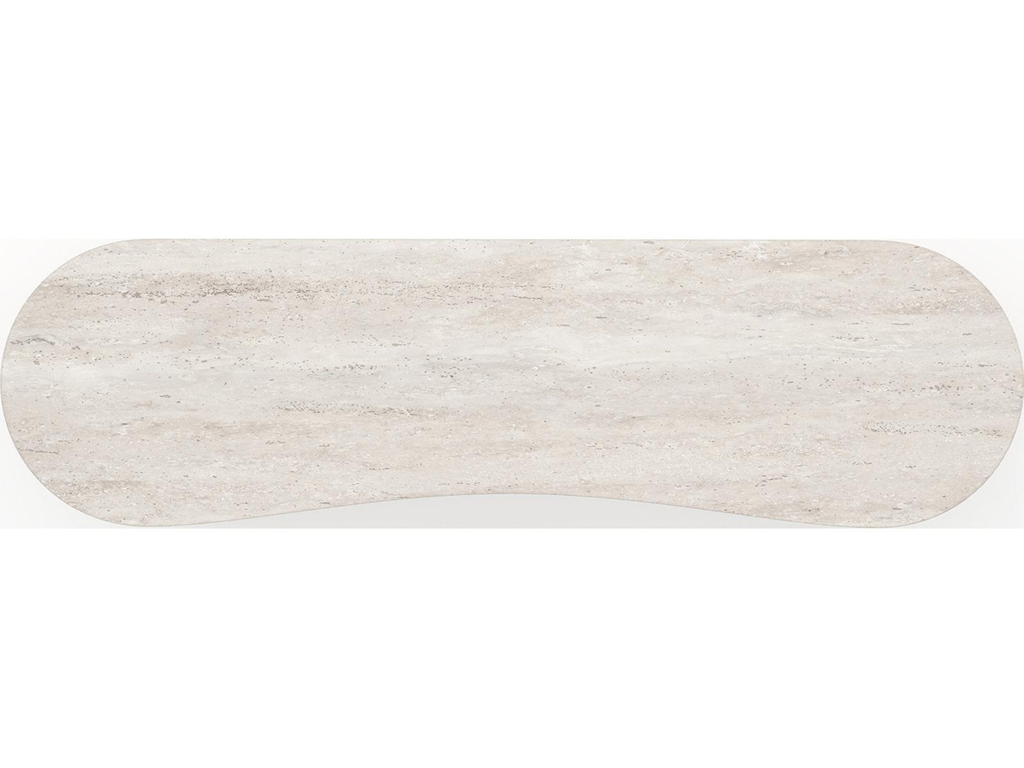 Fleur 6-Drawer Dresser in Porcini with Travertine Top and Gold Hardware