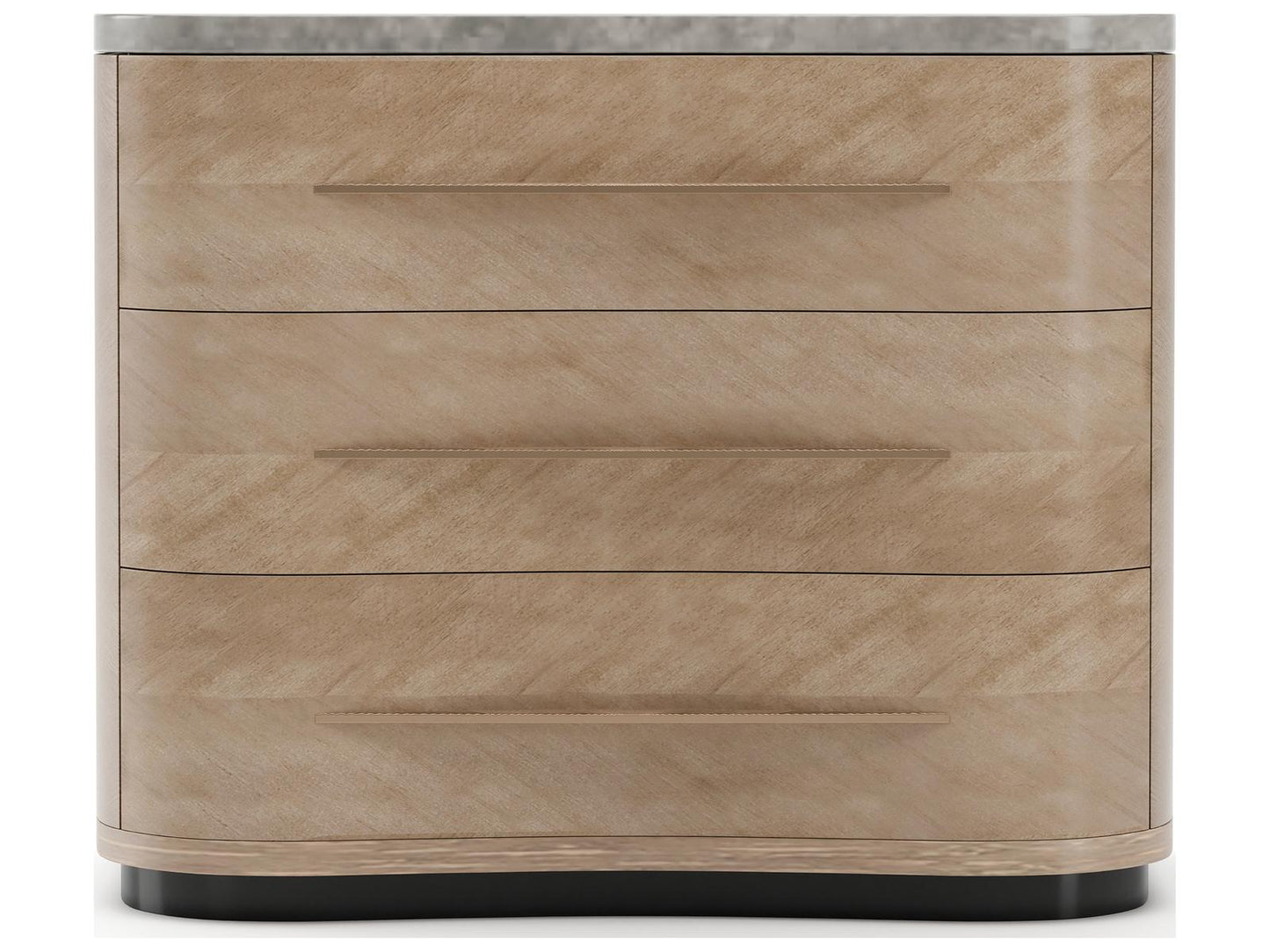Nomadic Nightstand with Gray Armani Marble Top and Chocolate Koto
