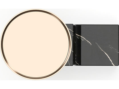 Overlap Nightstand Dark Nero Marquina Stone and Whisper of Gold