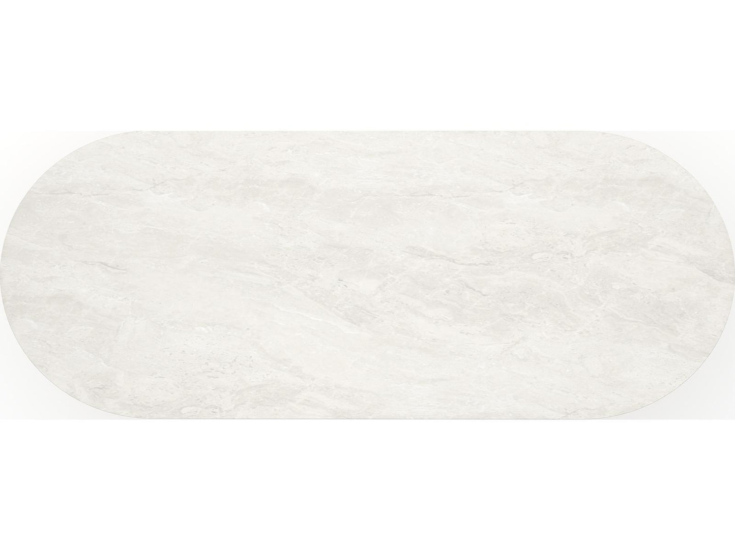 Rhythm 112-Inch Oval Creme Travertine Stone Top Dining Table