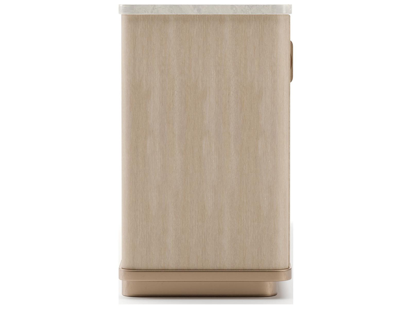 Rhythm 83-Inch Sideboard with Travertine Top and Reeded Oak Doors