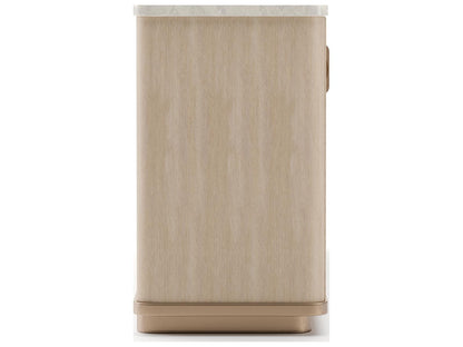 Rhythm 83-Inch Sideboard with Travertine Top and Reeded Oak Doors