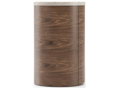 Fleur Sideboard 84-Inch Four-Door with Travertine Top in Porcini