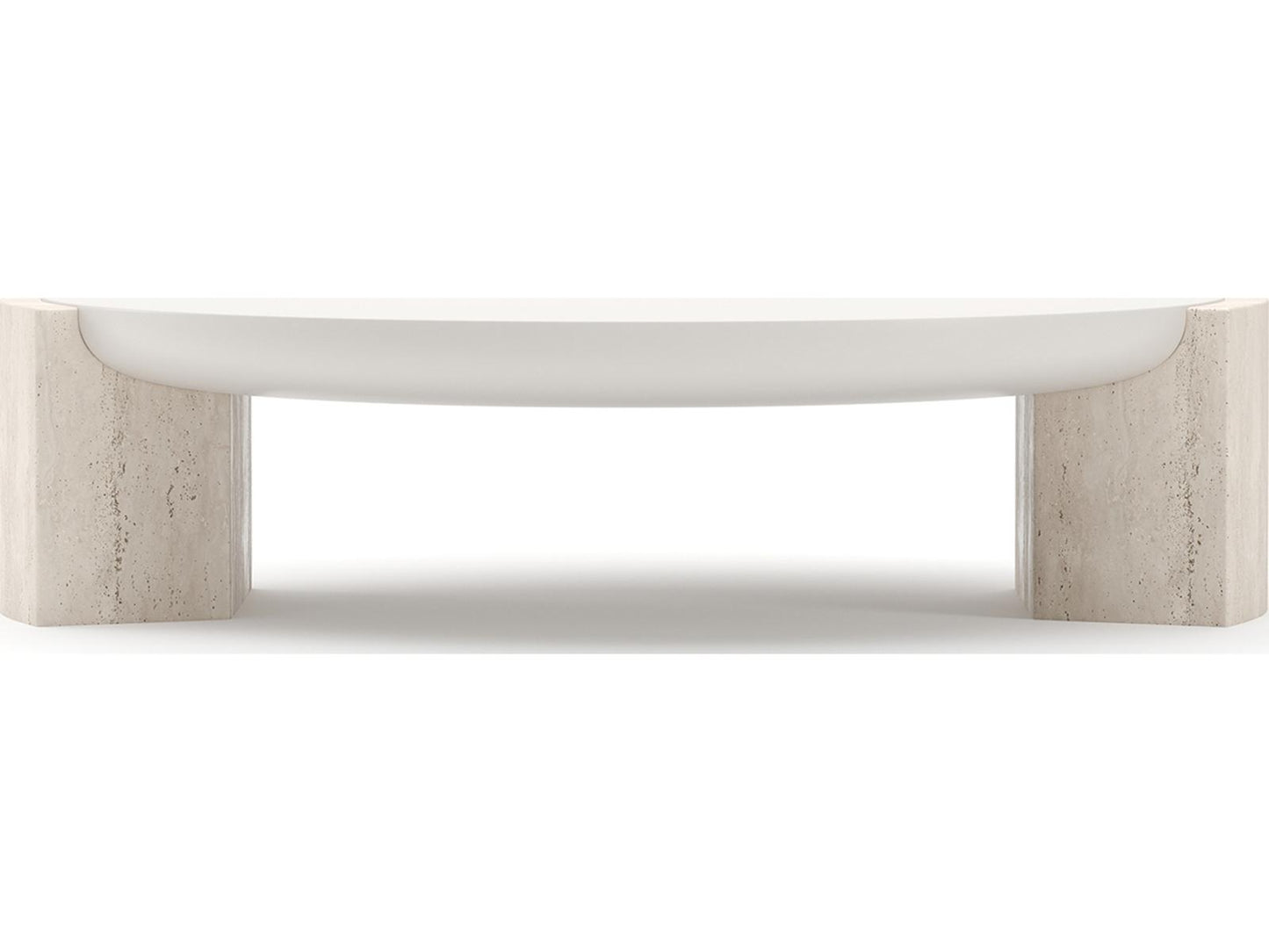Overlap Demilune Wood Coffee Table