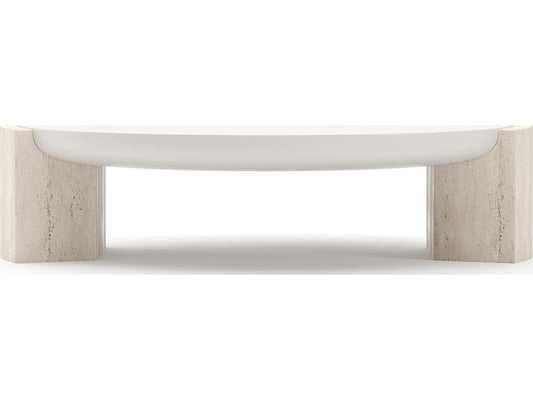 Overlap Demilune Wood Coffee Table