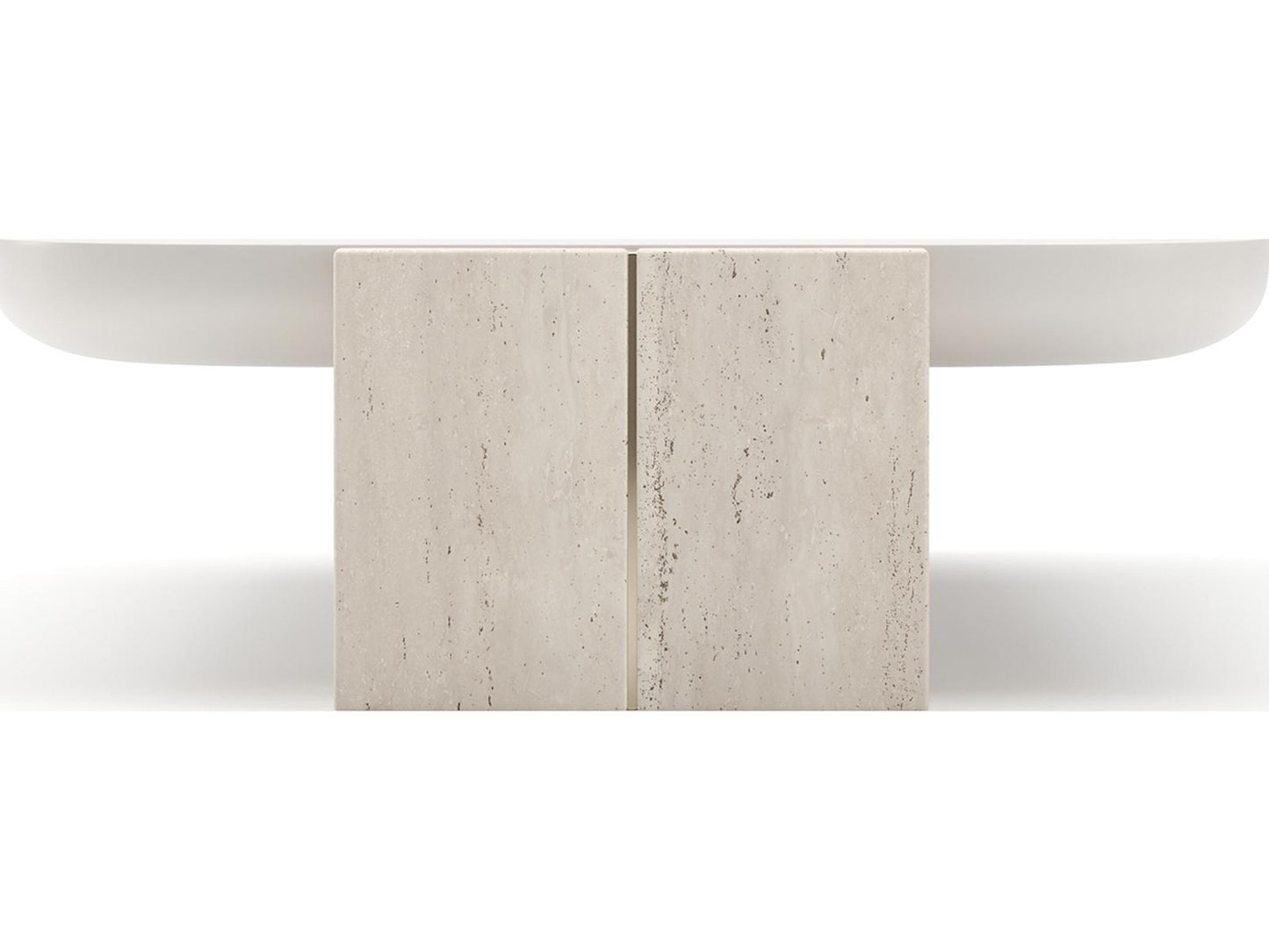 Overlap Rectangle Coffee Table Piano Black and Nero Marquina Stone