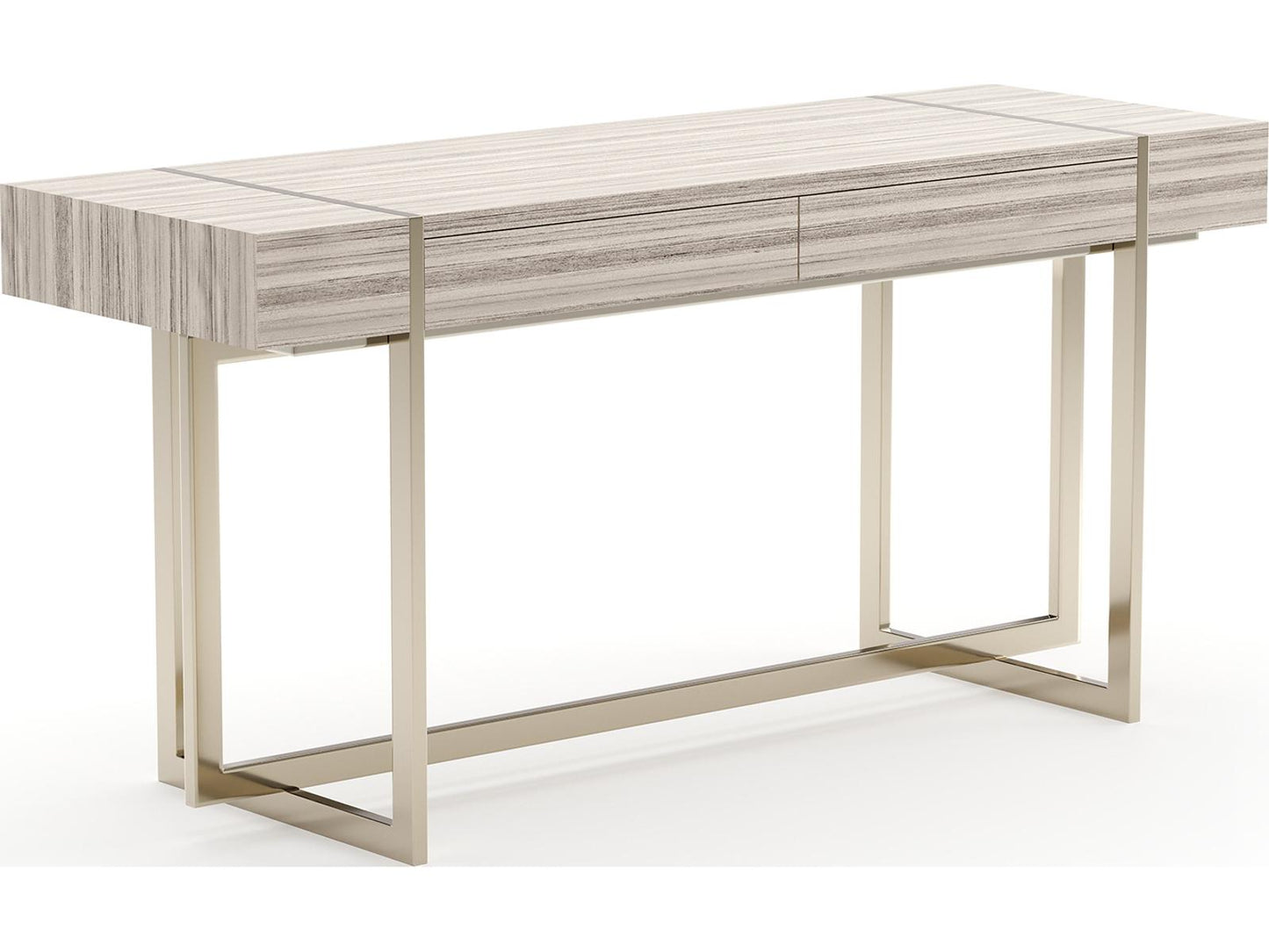 Wish You Were Here Rectangle Console Table in Sandstone and Whisper of Gold