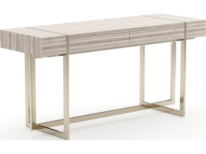 Wish You Were Here Rectangle Console Table in Sandstone and Whisper of Gold