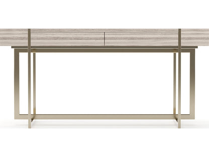 Wish You Were Here Rectangle Console Table in Sandstone and Whisper of Gold