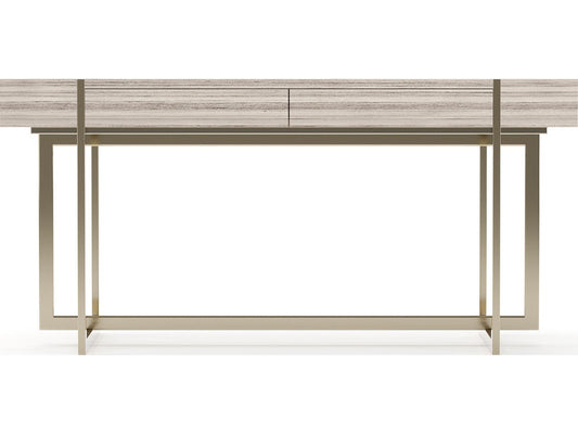 Wish You Were Here Rectangle Console Table in Sandstone and Whisper of Gold