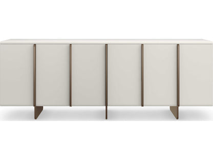 Modern Principles Emphasis Credenza in Almost White and Textured Adobe