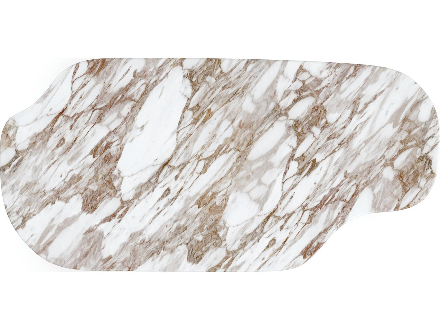 Seychelles Rectangle Coffee Table in Retro Walnut and Calcutta Oro Stone