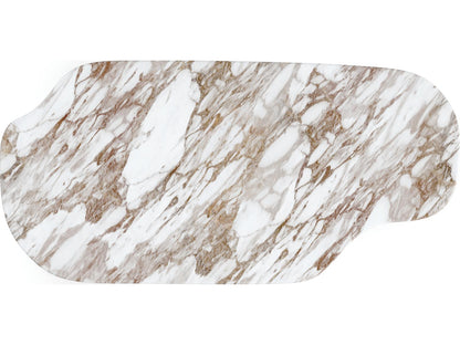 Seychelles Rectangle Coffee Table in Retro Walnut and Calcutta Oro Stone