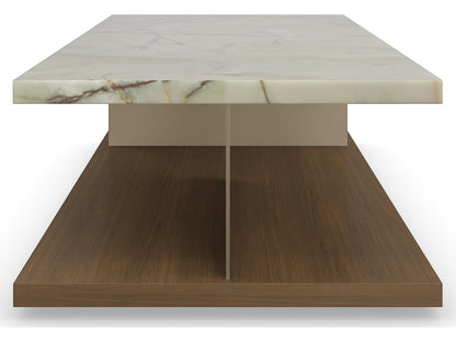 Modern Resort Cape Verde Cocktail Table in Retro Walnut and Lucent Bronze
