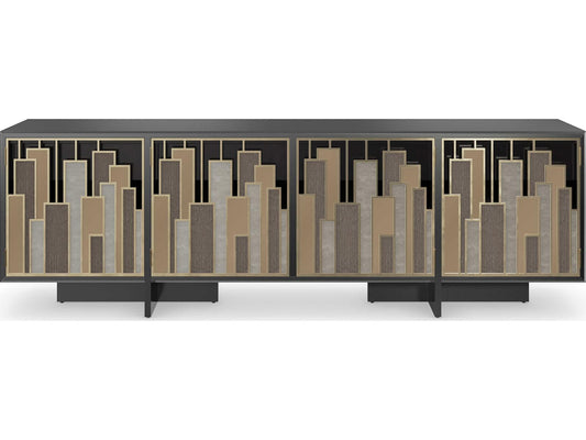 Signature Metropolitan Midtown 95-Inch Console Table with Mixed Metal Finish