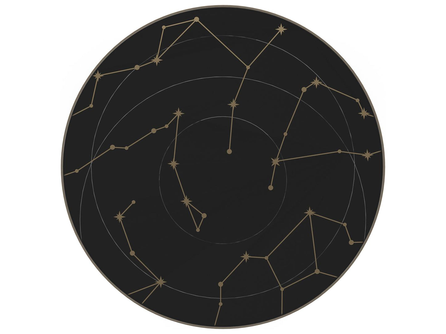 Umbra Large Round Coffee Table in Piano Black with Constellation Top