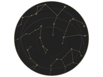 Umbra Large Round Coffee Table in Piano Black with Constellation Top