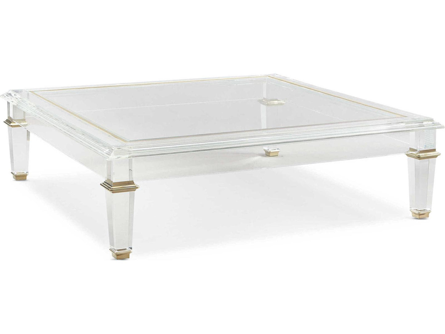 Signature Promethean Pierre Square Glass Majestic Gold Coffee Table