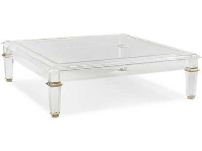 Signature Promethean Pierre Square Glass Majestic Gold Coffee Table