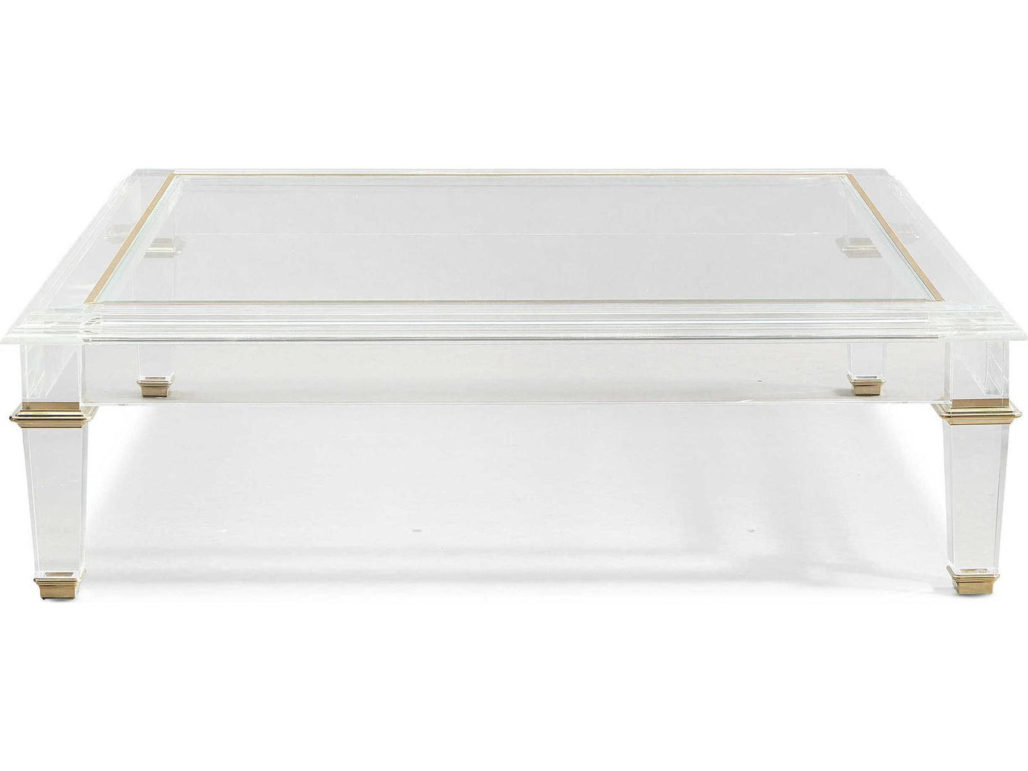 Signature Promethean Pierre Square Glass Majestic Gold Coffee Table
