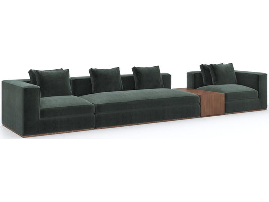 Bello 4-Piece Modular Spruce Vintage Velvet Sectional Sofa