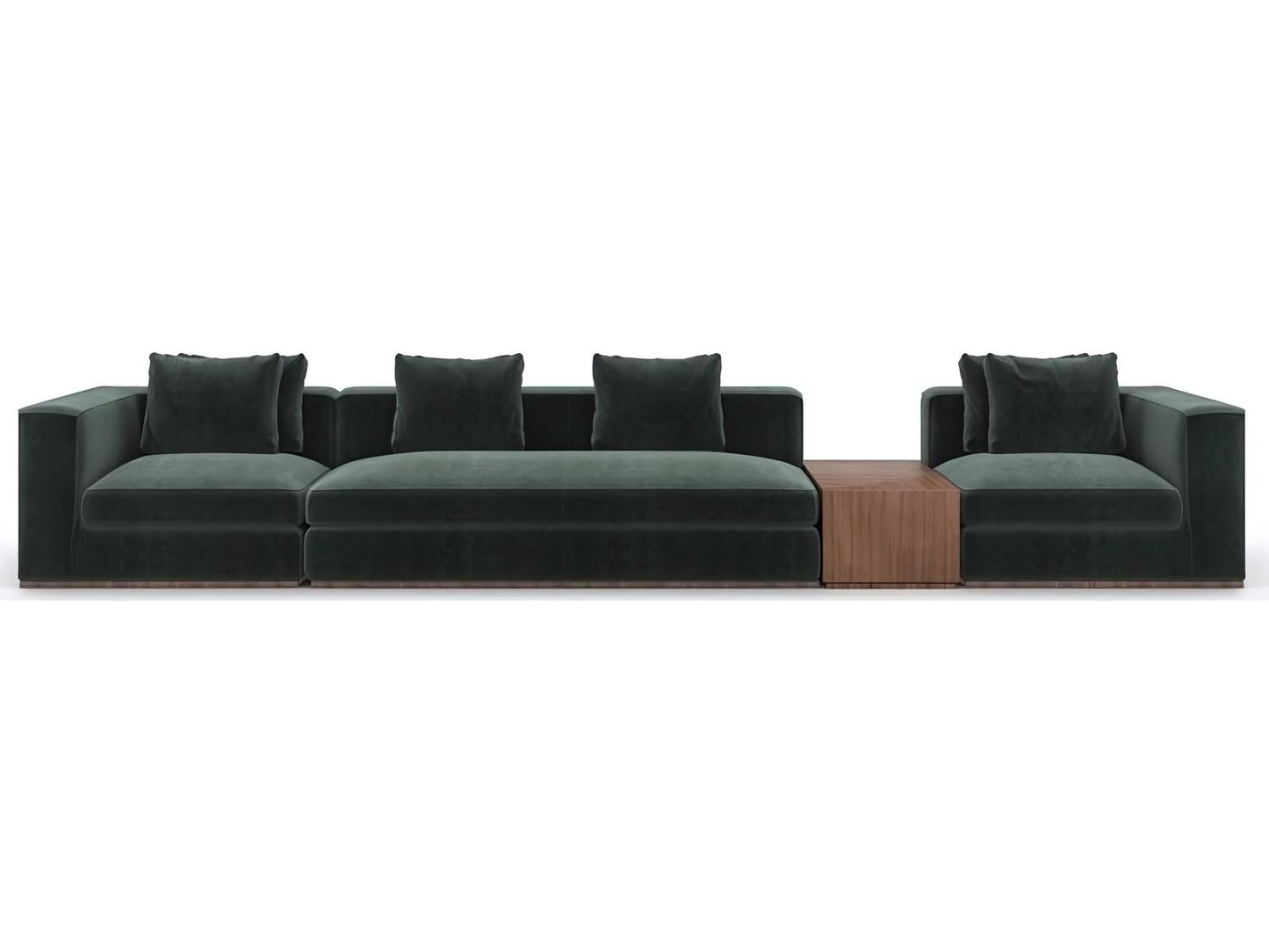 Bello 4-Piece Modular Spruce Vintage Velvet Sectional Sofa