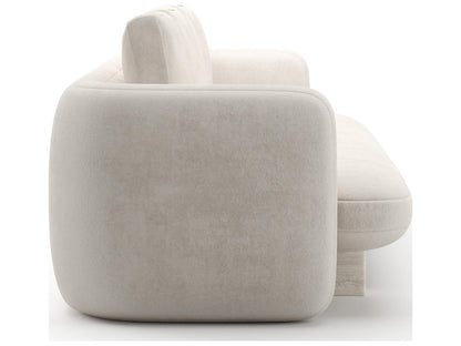 Overlap 3-Seat Sofa Ecru Linen with Travertine Base