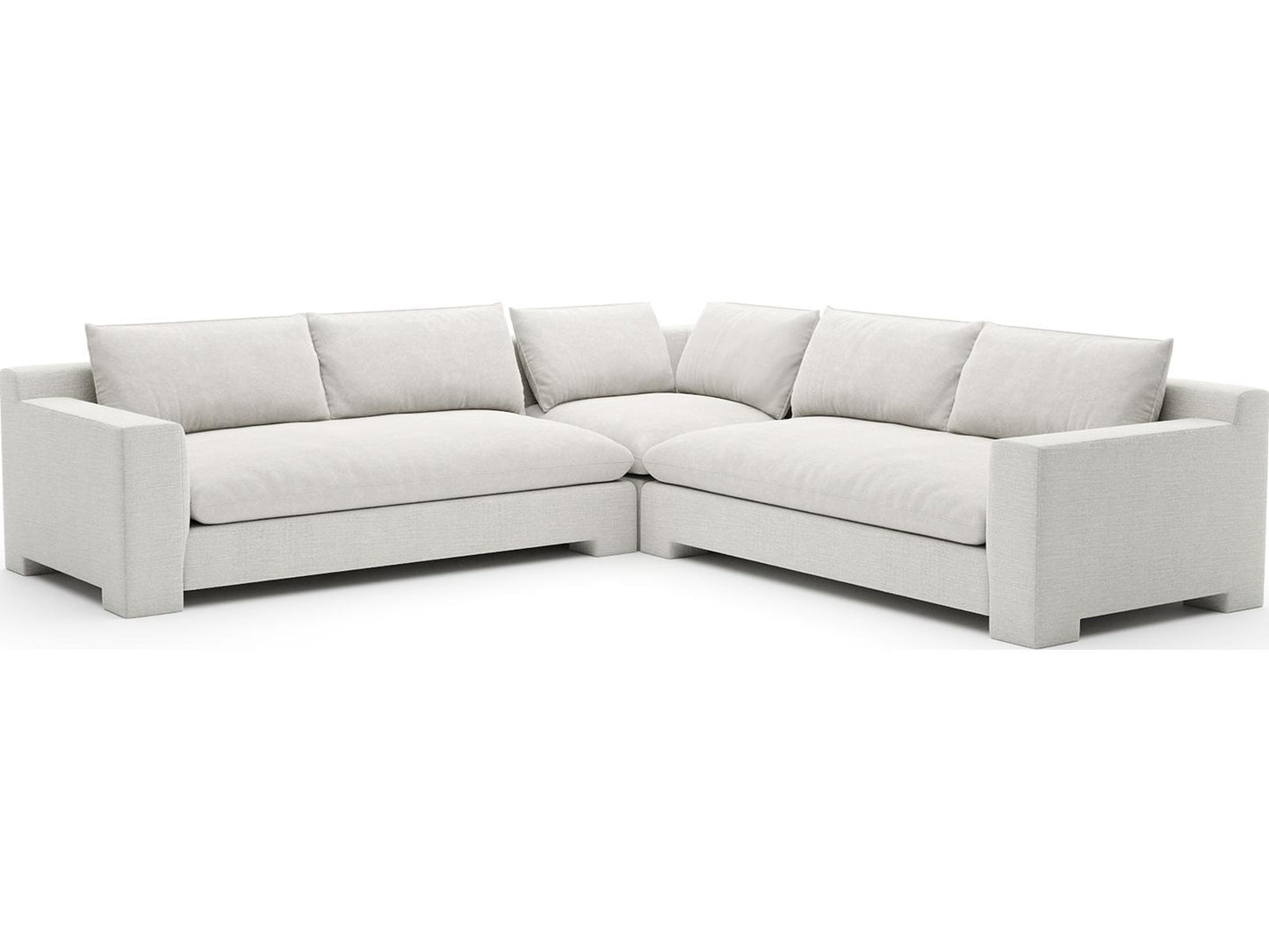 Devon 3-Piece Modular Polyester Blend L-Sectional in Ivory