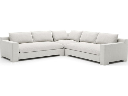 Devon 3-Piece Modular Polyester Blend L-Sectional in Ivory