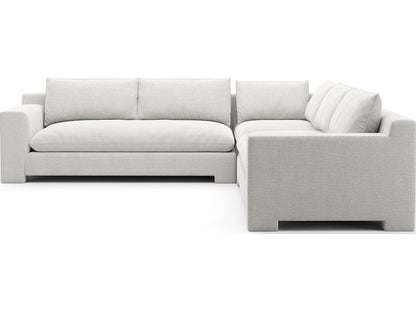 Devon 3-Piece Modular Polyester Blend L-Sectional in Ivory