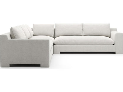 Devon 3-Piece Modular Polyester Blend L-Sectional in Ivory