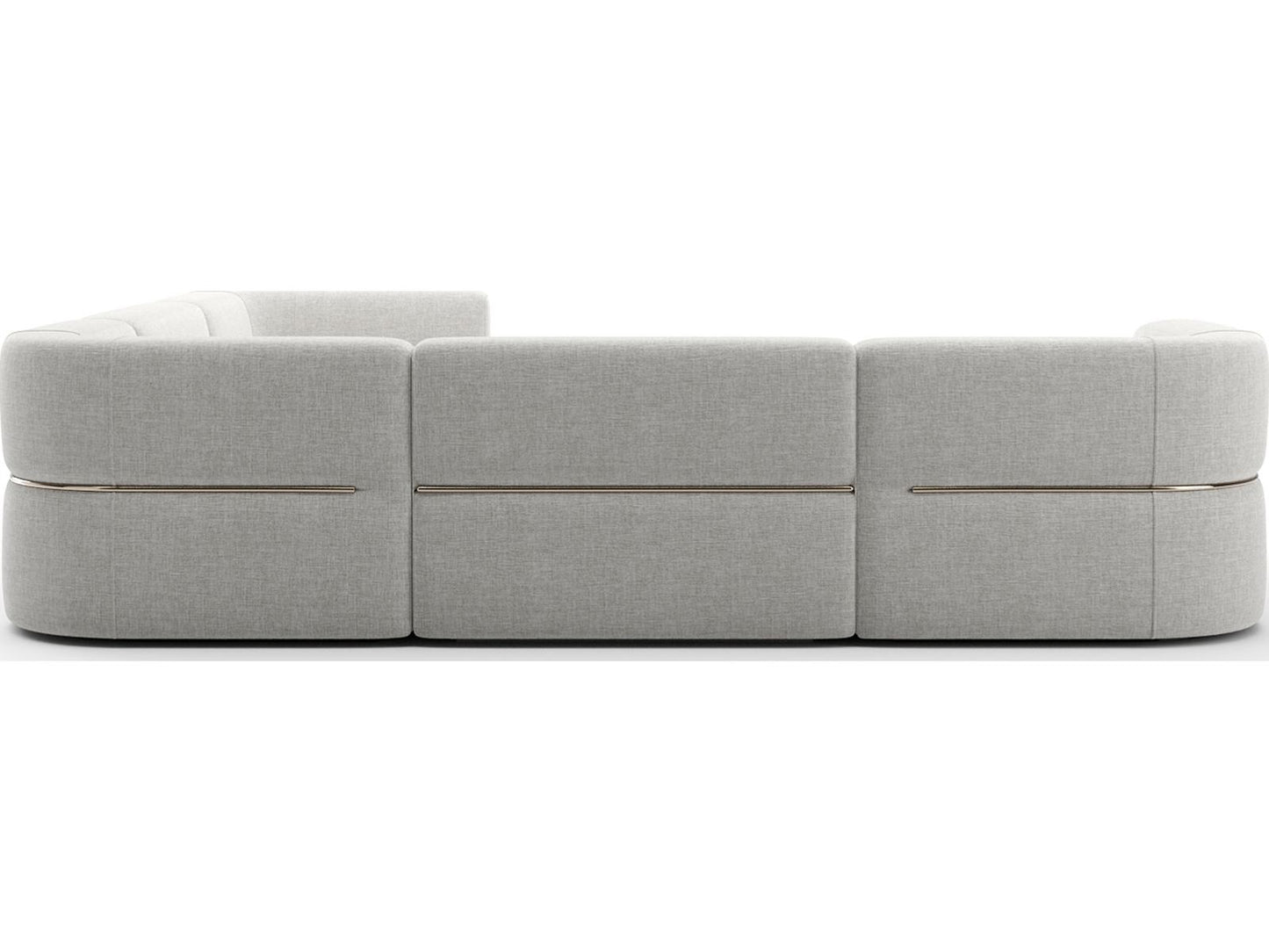 Rhythm 5-Piece Modular Left Chaise Sectional in Ivory Ribbed Linen