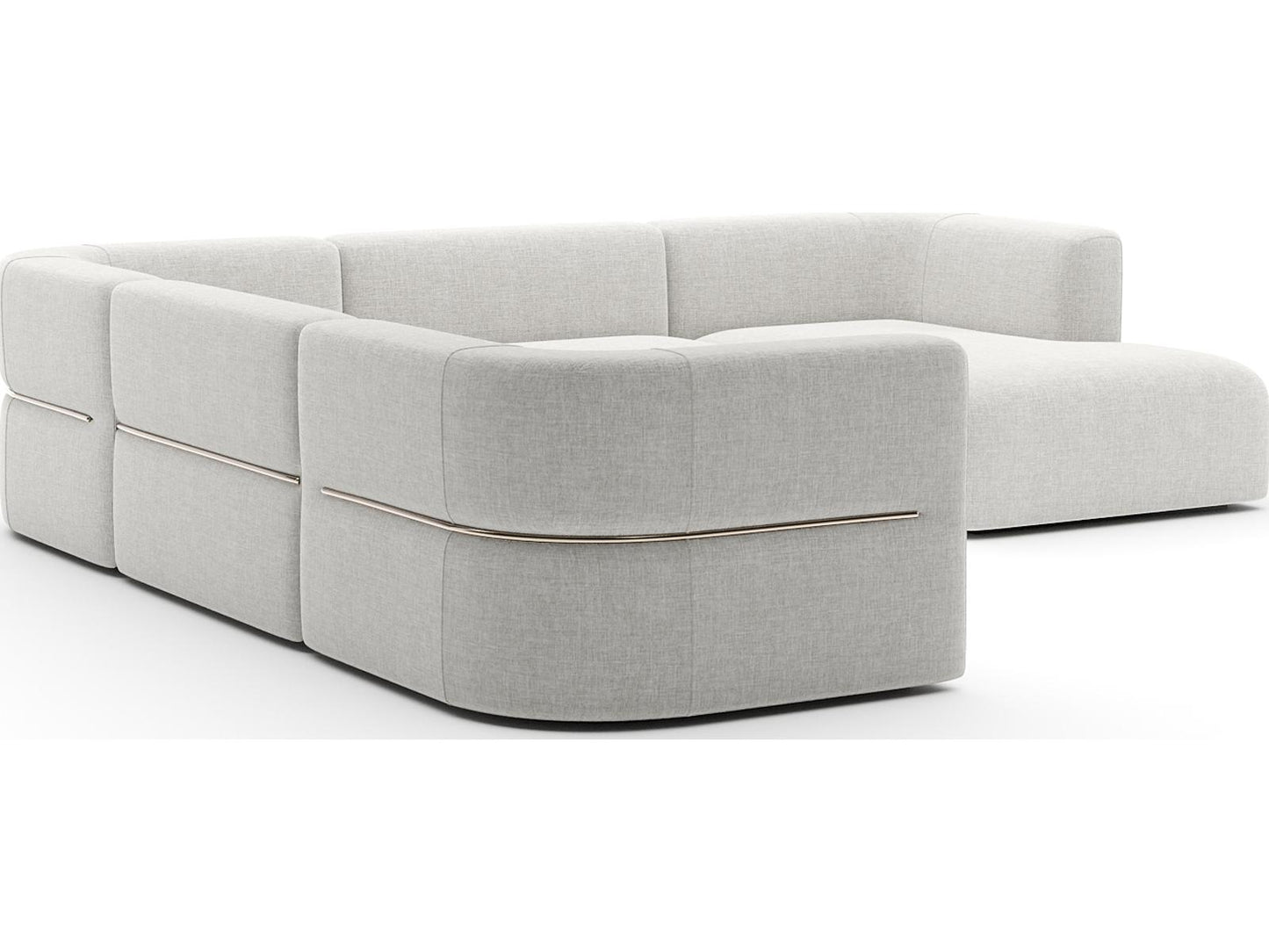 Rhythm Right Chaise L Sectional in Neutral Metallic Upholstery