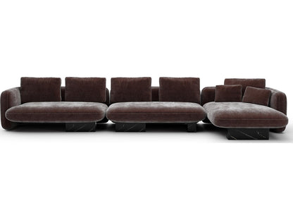 Overlap 3-Piece Large Right Chaise Polyester Blend Sectional in Dark Taupe