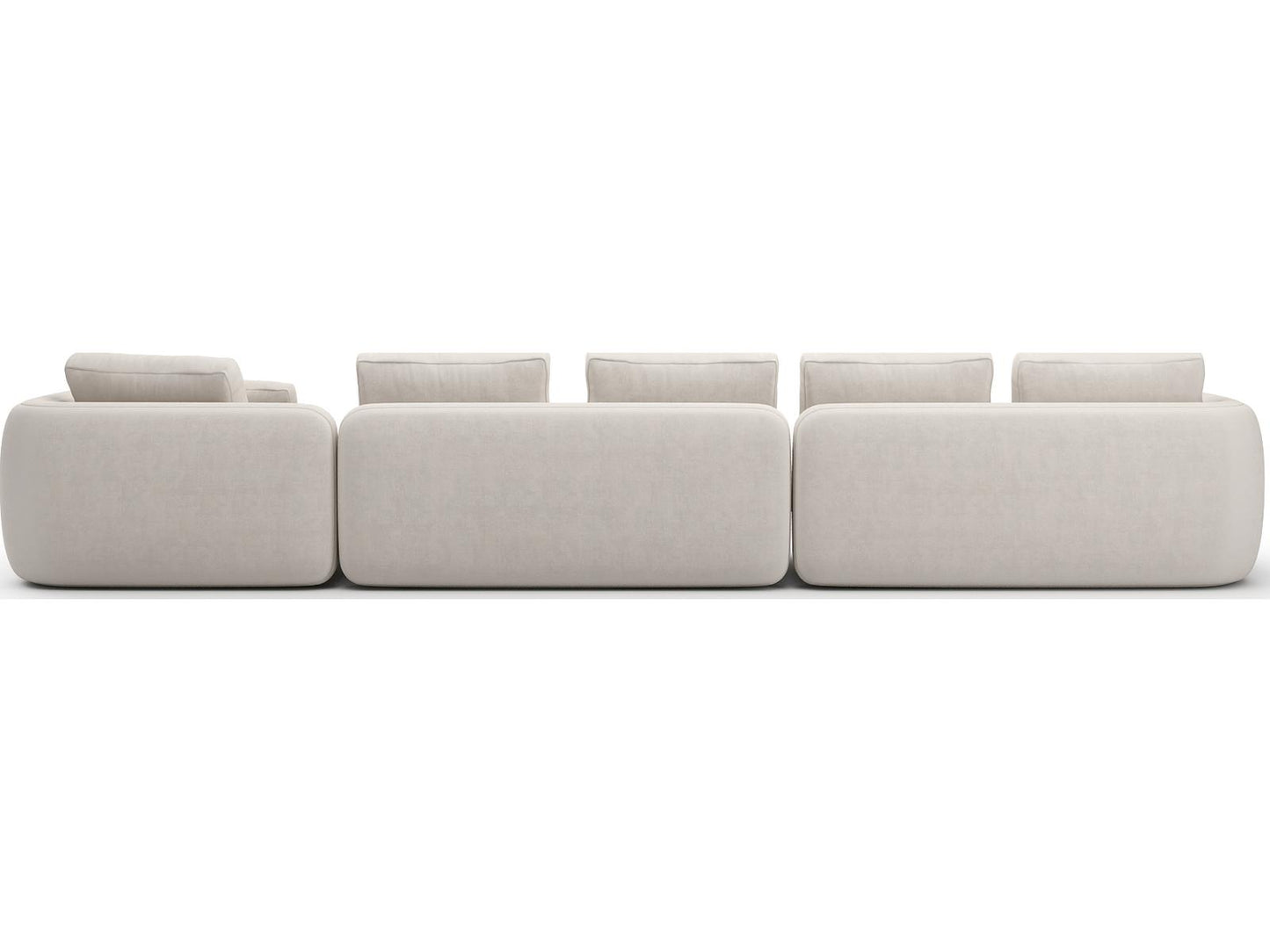 Overlap 3-Piece Modular Ecru Linen Sectional with Right Chaise