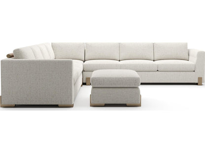 Counter Balance Large Modular Sectional Sofa in Oatmeal Melange with Brushed Gold Legs