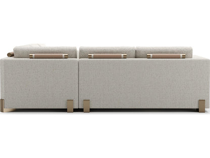 Counter Balance Small L-Shaped Sectional Sofa in Oatmeal Melange Fabric