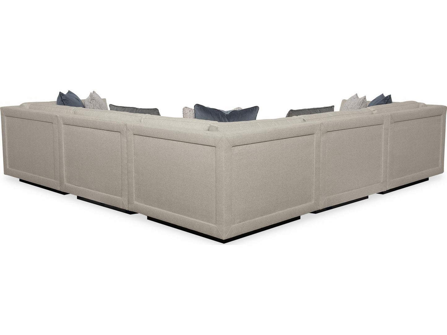 Fusion 6-Piece Modular Fabric Sectional Sofa with Ottoman in Simply Black