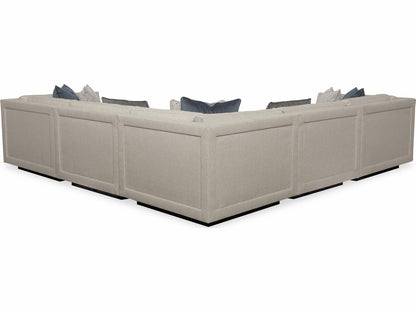 Fusion 6-Piece Modular Fabric Sectional Sofa with Ottoman in Simply Black