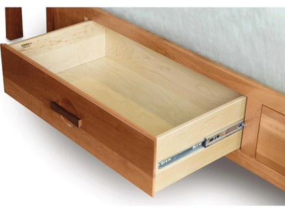 Berkeley California King Solid Cherry Storage Bed with Walnut Accents