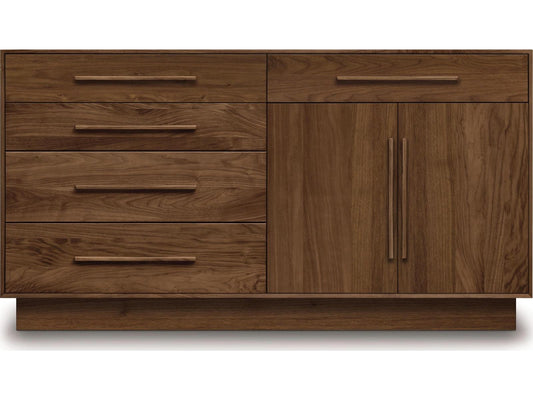 Moduluxe 5-Drawer Wide Dresser in Natural Walnut