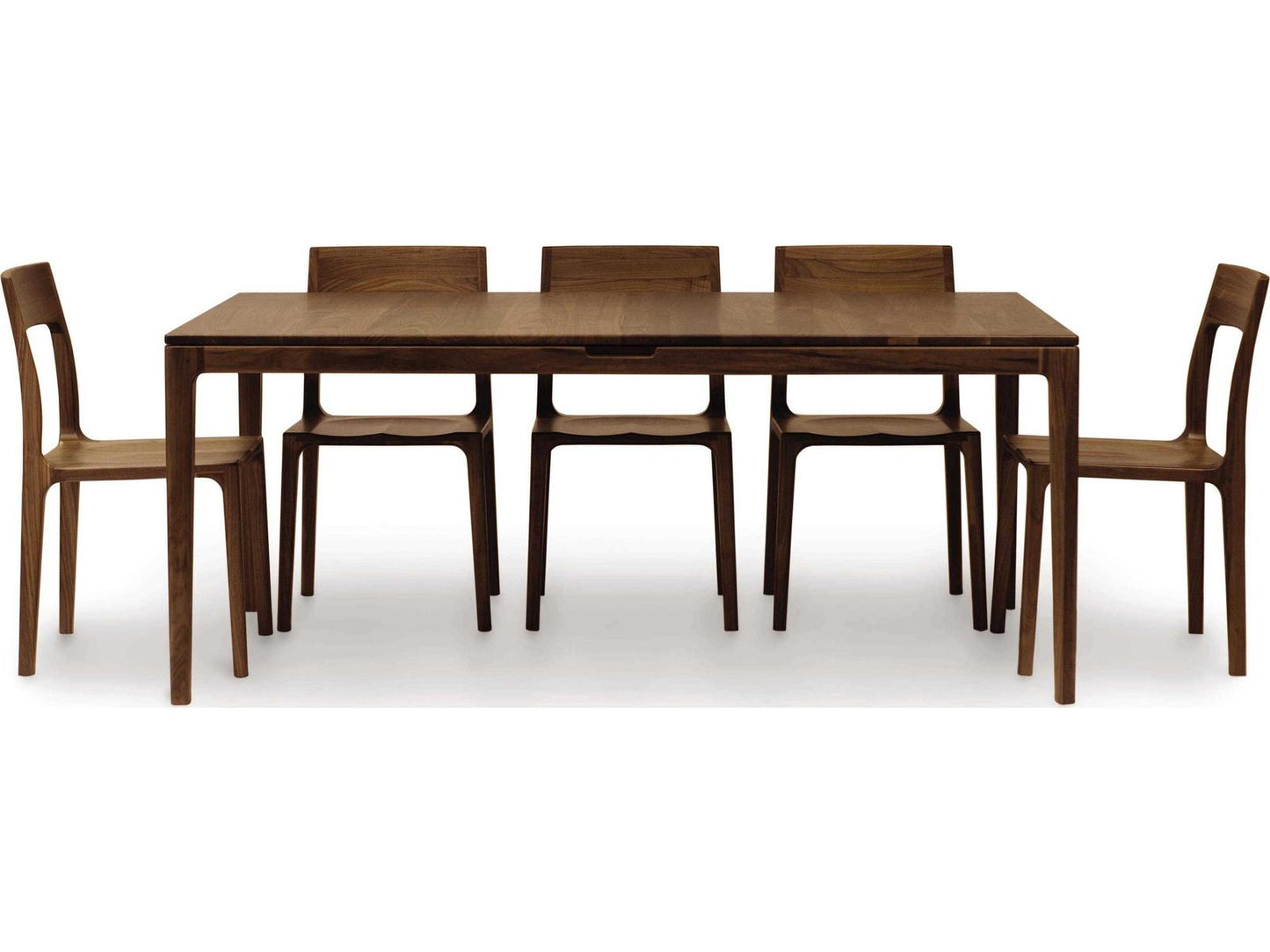 Furniture Lisse Extension Rectangular Dining Table in Natural Walnut