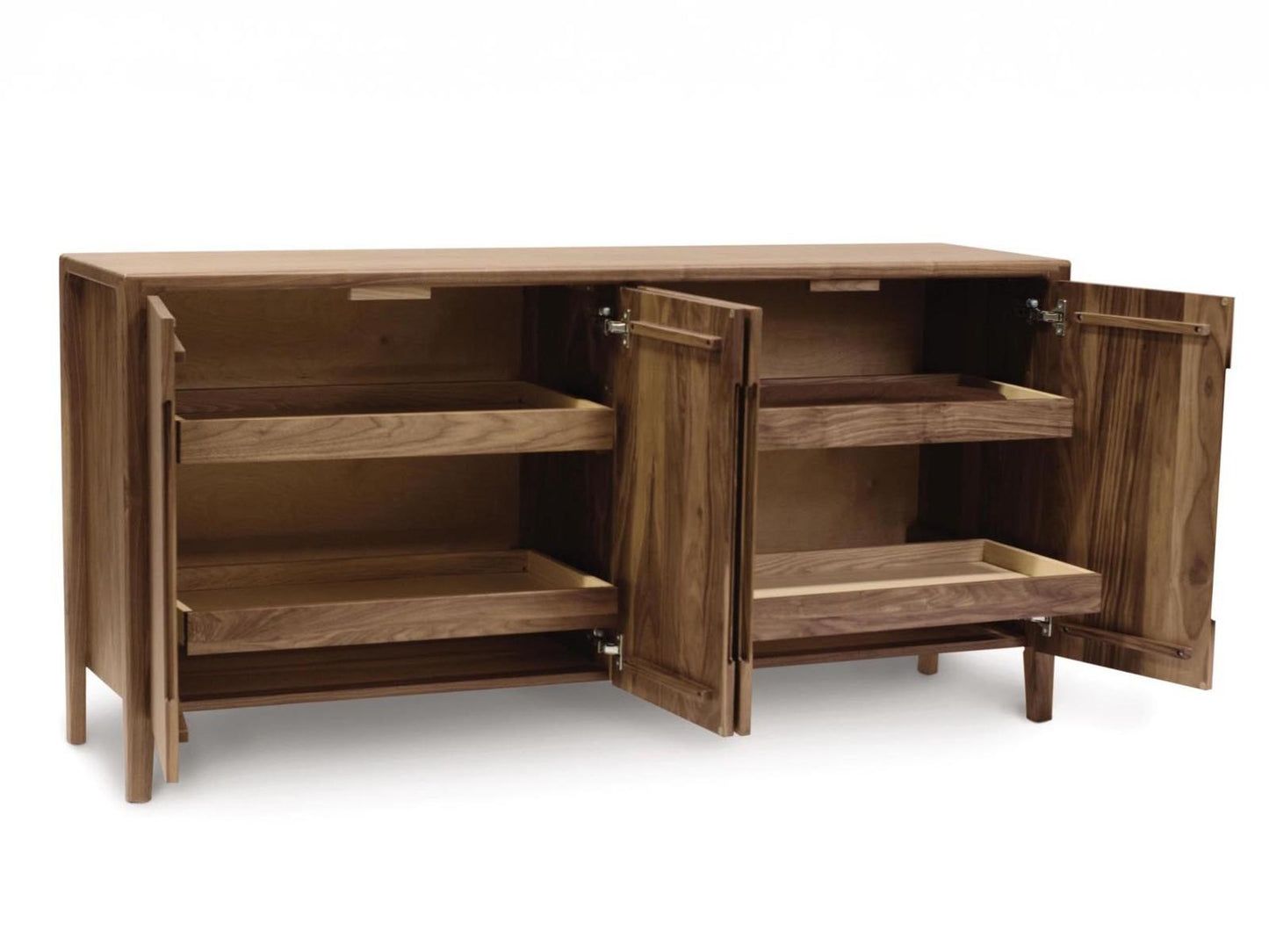 Lisse Solid Walnut Buffet with Soft-Close Features Natural Finish