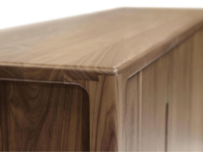 Lisse Solid Walnut Buffet with Soft-Close Features Natural Finish