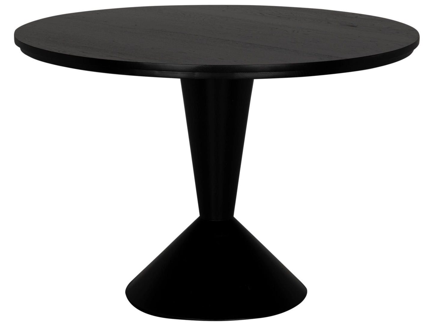 Pansy Round Wood End Table in Black Reclaimed Douglas Fir